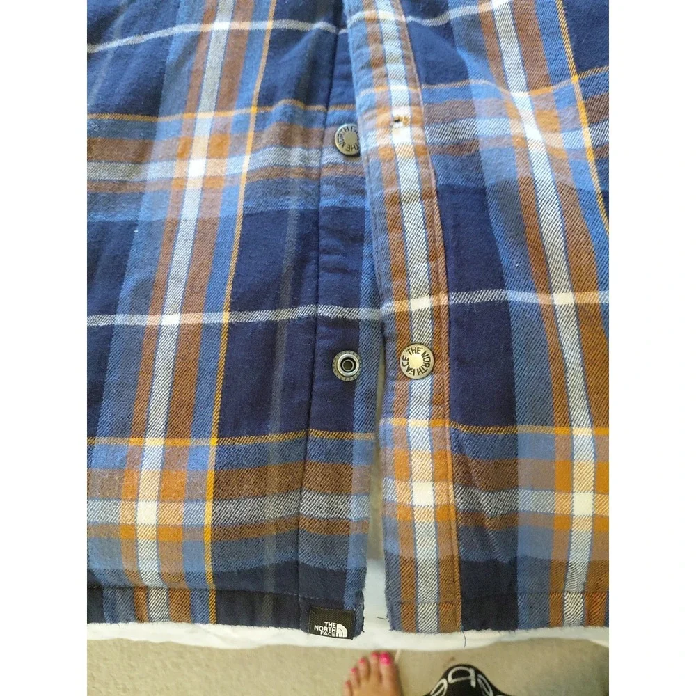 The North Face Campshire Sherpa Lined Hooded Flannel Shirt Jacket Mens XL